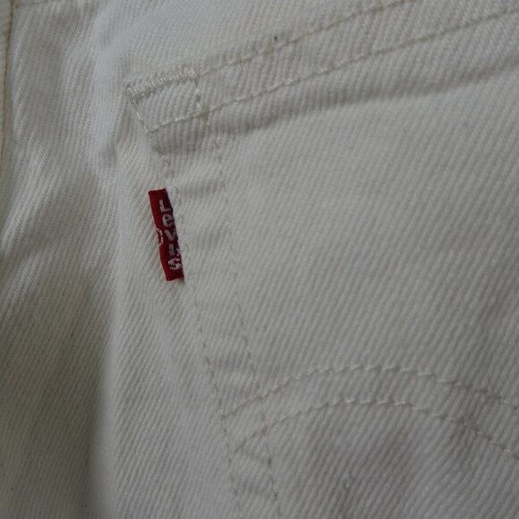 Levi's 501 Jeans Women's Size 25x30 White Tie Dye Denim Button Fly - Picture 7 of 12